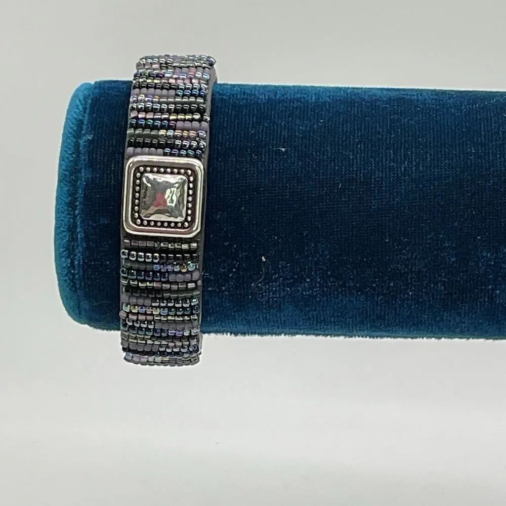 Brighton Wonderland Iridescent Beaded Bracelet with Square Gem